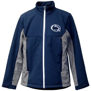 navy and gray playmaker jacket with Penn State Athletic Logo on left chest